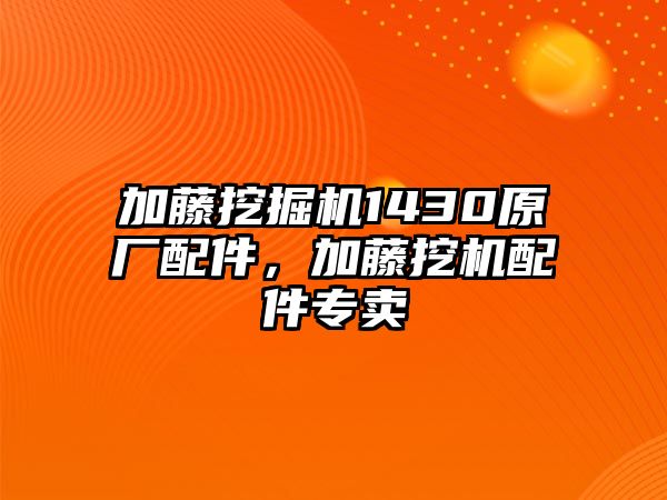 加藤挖掘機1430原廠配件，加藤挖機配件專賣