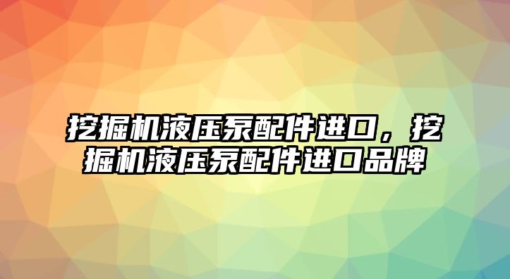 挖掘機(jī)液壓泵配件進(jìn)口，挖掘機(jī)液壓泵配件進(jìn)口品牌