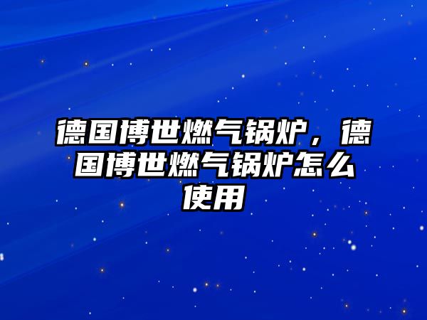 德國博世燃氣鍋爐，德國博世燃氣鍋爐怎么使用