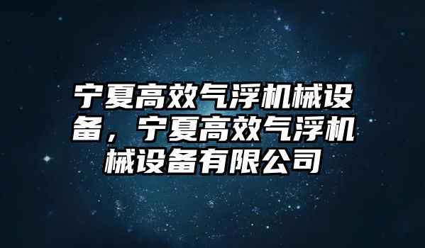 寧夏高效氣浮機(jī)械設(shè)備，寧夏高效氣浮機(jī)械設(shè)備有限公司