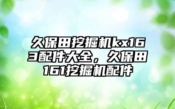 久保田挖掘機(jī)kx163配件大全，久保田161挖掘機(jī)配件