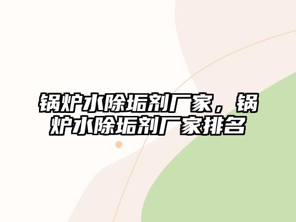 鍋爐水除垢劑廠家，鍋爐水除垢劑廠家排名