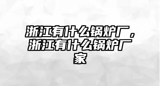 浙江有什么鍋爐廠，浙江有什么鍋爐廠家