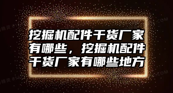 挖掘機配件干貨廠家有哪些，挖掘機配件干貨廠家有哪些地方