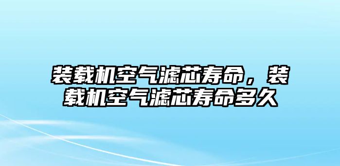 裝載機(jī)空氣濾芯壽命，裝載機(jī)空氣濾芯壽命多久