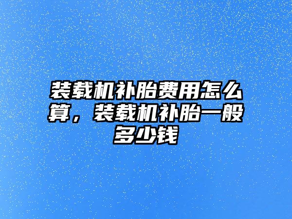 裝載機補胎費用怎么算，裝載機補胎一般多少錢