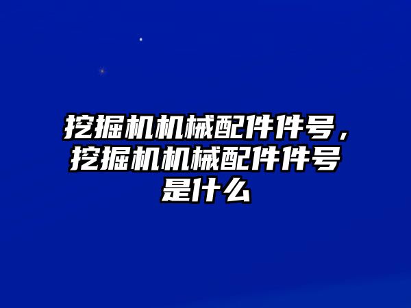 挖掘機(jī)機(jī)械配件件號(hào)，挖掘機(jī)機(jī)械配件件號(hào)是什么