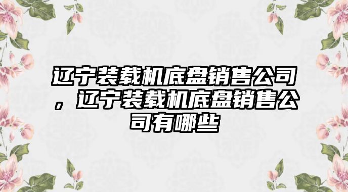 遼寧裝載機(jī)底盤銷售公司，遼寧裝載機(jī)底盤銷售公司有哪些