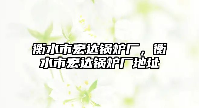 衡水市宏達(dá)鍋爐廠，衡水市宏達(dá)鍋爐廠地址