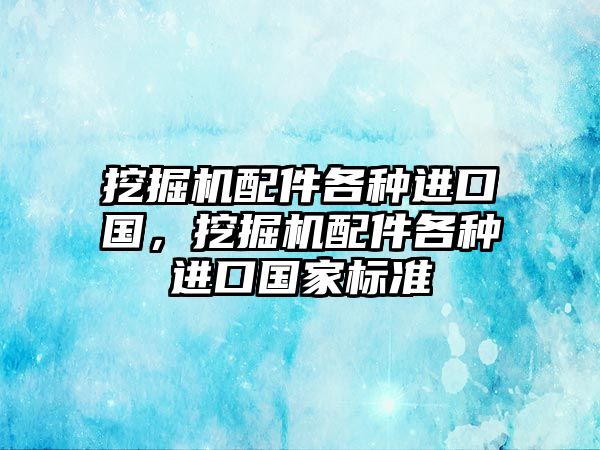 挖掘機配件各種進口國，挖掘機配件各種進口國家標準