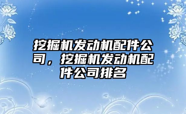 挖掘機發(fā)動機配件公司，挖掘機發(fā)動機配件公司排名