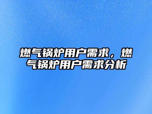 燃氣鍋爐用戶需求，燃氣鍋爐用戶需求分析