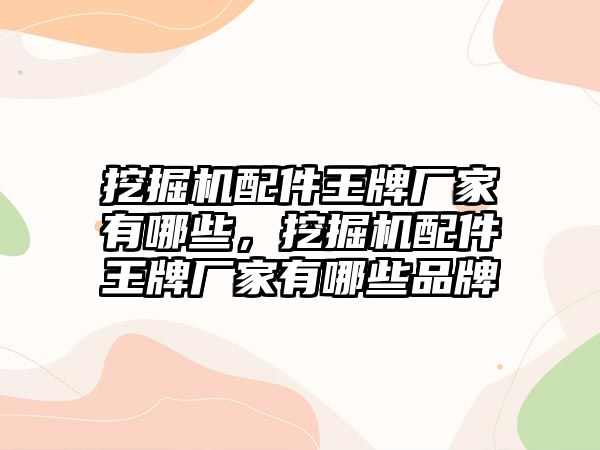 挖掘機配件王牌廠家有哪些，挖掘機配件王牌廠家有哪些品牌