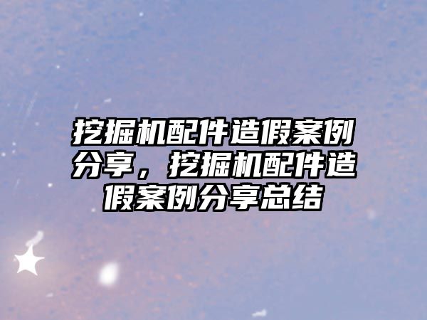 挖掘機配件造假案例分享，挖掘機配件造假案例分享總結(jié)