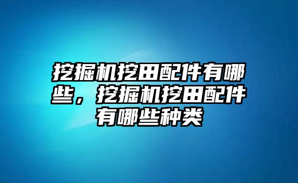 挖掘機(jī)挖田配件有哪些，挖掘機(jī)挖田配件有哪些種類