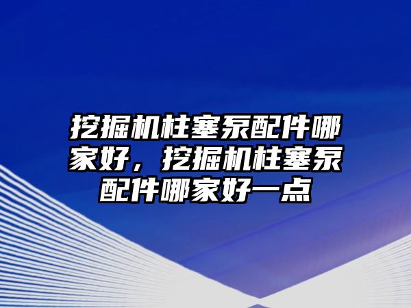 挖掘機(jī)柱塞泵配件哪家好，挖掘機(jī)柱塞泵配件哪家好一點(diǎn)