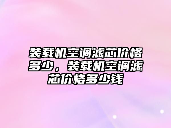 裝載機(jī)空調(diào)濾芯價(jià)格多少，裝載機(jī)空調(diào)濾芯價(jià)格多少錢(qián)