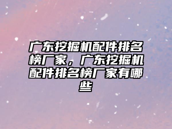 廣東挖掘機(jī)配件排名榜廠家，廣東挖掘機(jī)配件排名榜廠家有哪些