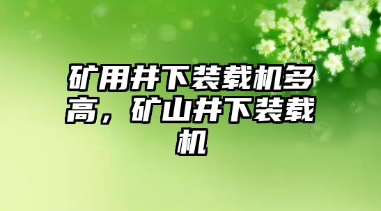 礦用井下裝載機多高，礦山井下裝載機