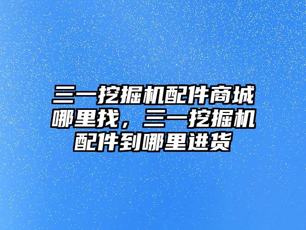 三一挖掘機配件商城哪里找，三一挖掘機配件到哪里進貨