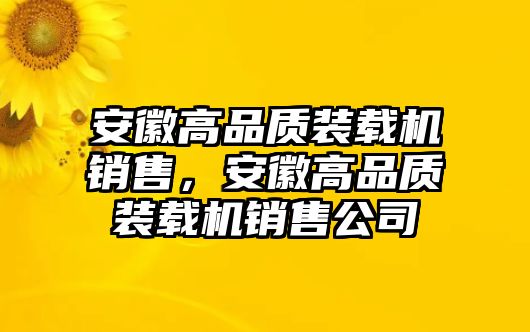 安徽高品質(zhì)裝載機銷售，安徽高品質(zhì)裝載機銷售公司