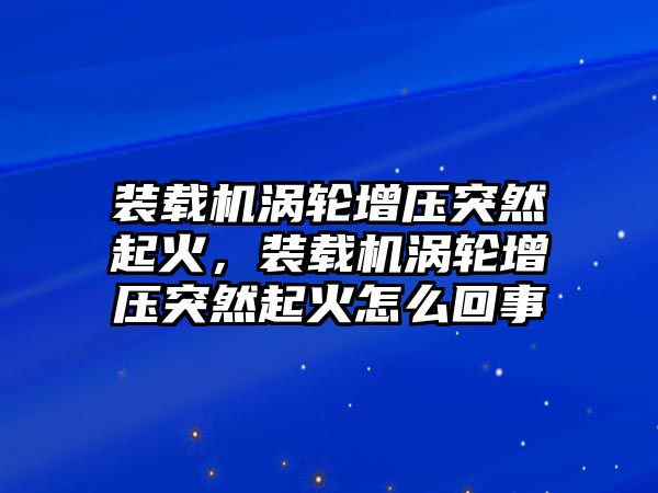 裝載機(jī)渦輪增壓突然起火，裝載機(jī)渦輪增壓突然起火怎么回事