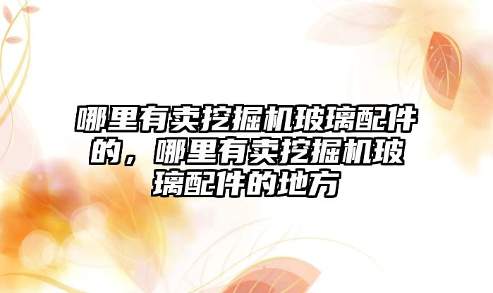 哪里有賣挖掘機玻璃配件的，哪里有賣挖掘機玻璃配件的地方