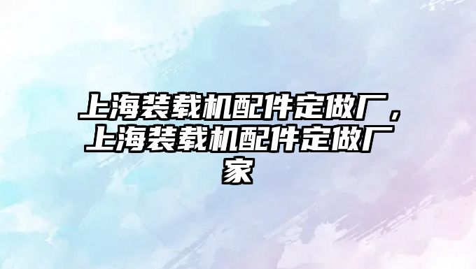 上海裝載機配件定做廠，上海裝載機配件定做廠家