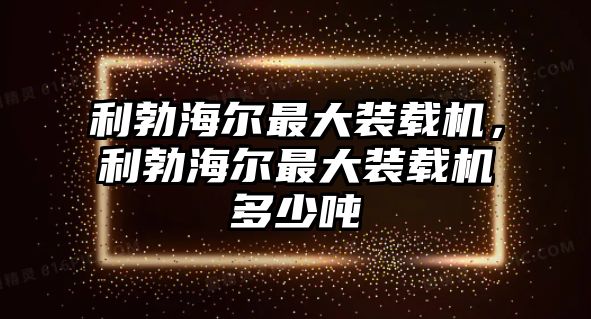 利勃海爾最大裝載機，利勃海爾最大裝載機多少噸