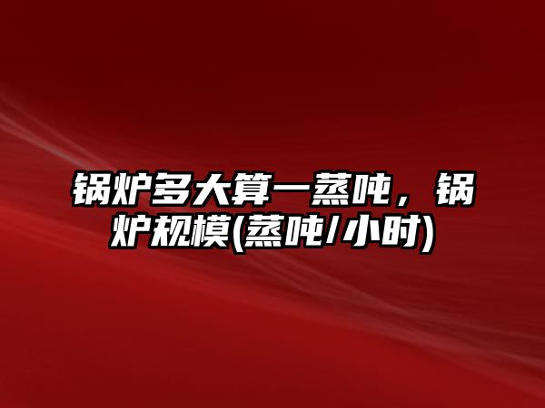 鍋爐多大算一蒸噸，鍋爐規(guī)模(蒸噸/小時)