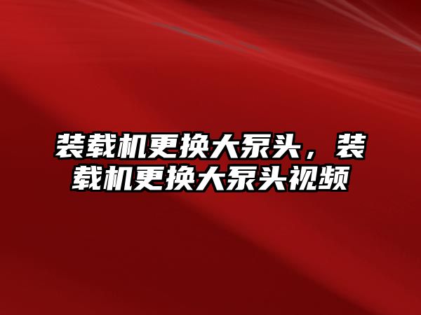 裝載機(jī)更換大泵頭，裝載機(jī)更換大泵頭視頻