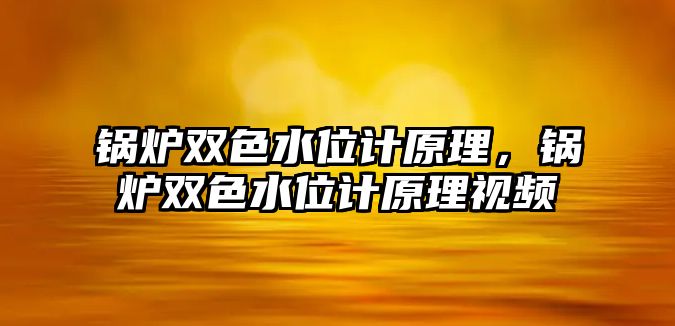 鍋爐雙色水位計原理，鍋爐雙色水位計原理視頻