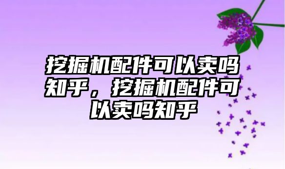 挖掘機配件可以賣嗎知乎，挖掘機配件可以賣嗎知乎