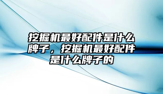 挖掘機(jī)最好配件是什么牌子，挖掘機(jī)最好配件是什么牌子的