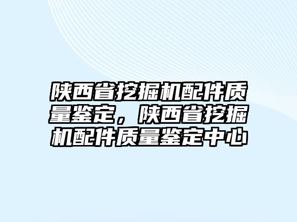 陜西省挖掘機(jī)配件質(zhì)量鑒定，陜西省挖掘機(jī)配件質(zhì)量鑒定中心