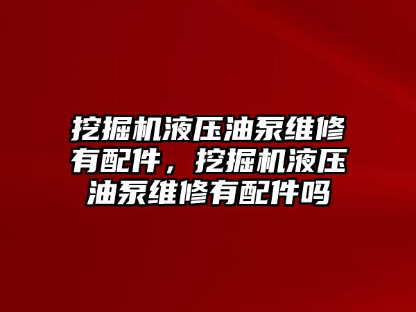 挖掘機液壓油泵維修有配件，挖掘機液壓油泵維修有配件嗎