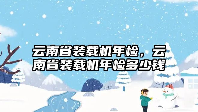 云南省裝載機(jī)年檢，云南省裝載機(jī)年檢多少錢