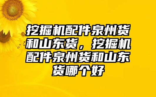 挖掘機配件泉州貨和山東貨，挖掘機配件泉州貨和山東貨哪個好