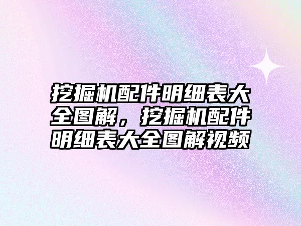 挖掘機配件明細表大全圖解，挖掘機配件明細表大全圖解視頻