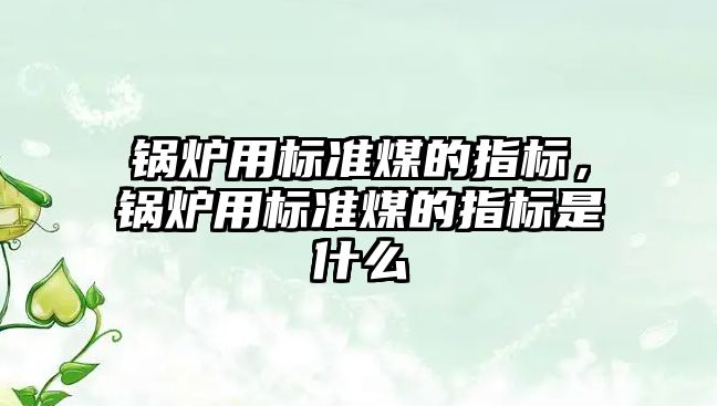 鍋爐用標準煤的指標，鍋爐用標準煤的指標是什么