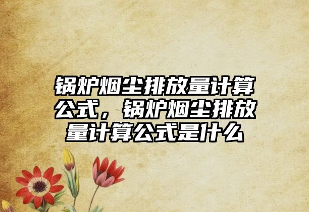 鍋爐煙塵排放量計(jì)算公式，鍋爐煙塵排放量計(jì)算公式是什么