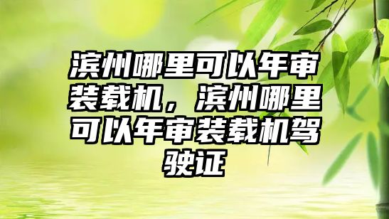 濱州哪里可以年審裝載機(jī)，濱州哪里可以年審裝載機(jī)駕駛證