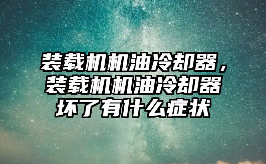 裝載機(jī)機(jī)油冷卻器，裝載機(jī)機(jī)油冷卻器壞了有什么癥狀