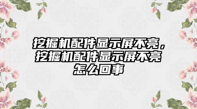 挖掘機(jī)配件顯示屏不亮，挖掘機(jī)配件顯示屏不亮怎么回事