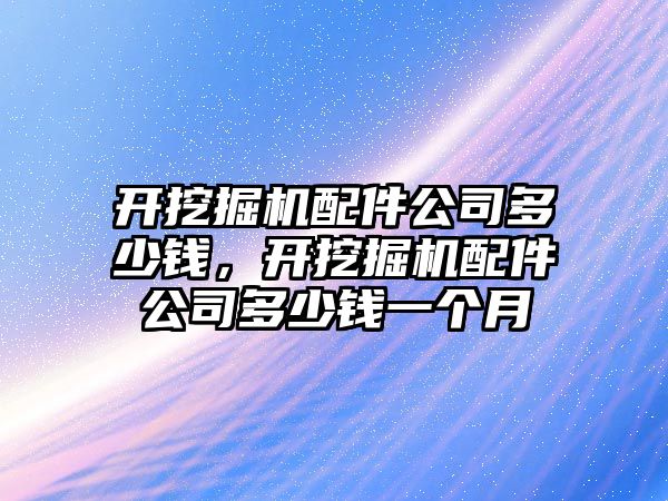 開挖掘機配件公司多少錢，開挖掘機配件公司多少錢一個月