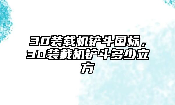 30裝載機鏟斗國標，30裝載機鏟斗多少立方