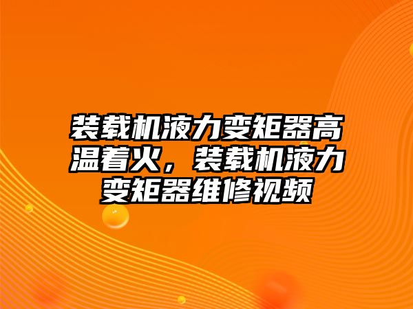 裝載機(jī)液力變矩器高溫著火，裝載機(jī)液力變矩器維修視頻