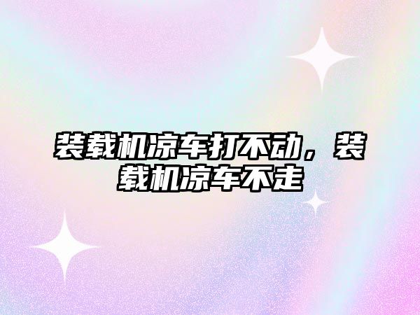 裝載機涼車打不動，裝載機涼車不走