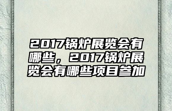 2017鍋爐展覽會(huì)有哪些，2017鍋爐展覽會(huì)有哪些項(xiàng)目參加