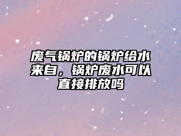 廢氣鍋爐的鍋爐給水來自，鍋爐廢水可以直接排放嗎